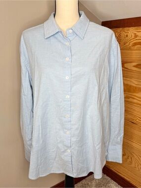 Tuckernuck Long Sleeve Collared Button Up Shirt Light Blue Medium M Workwear